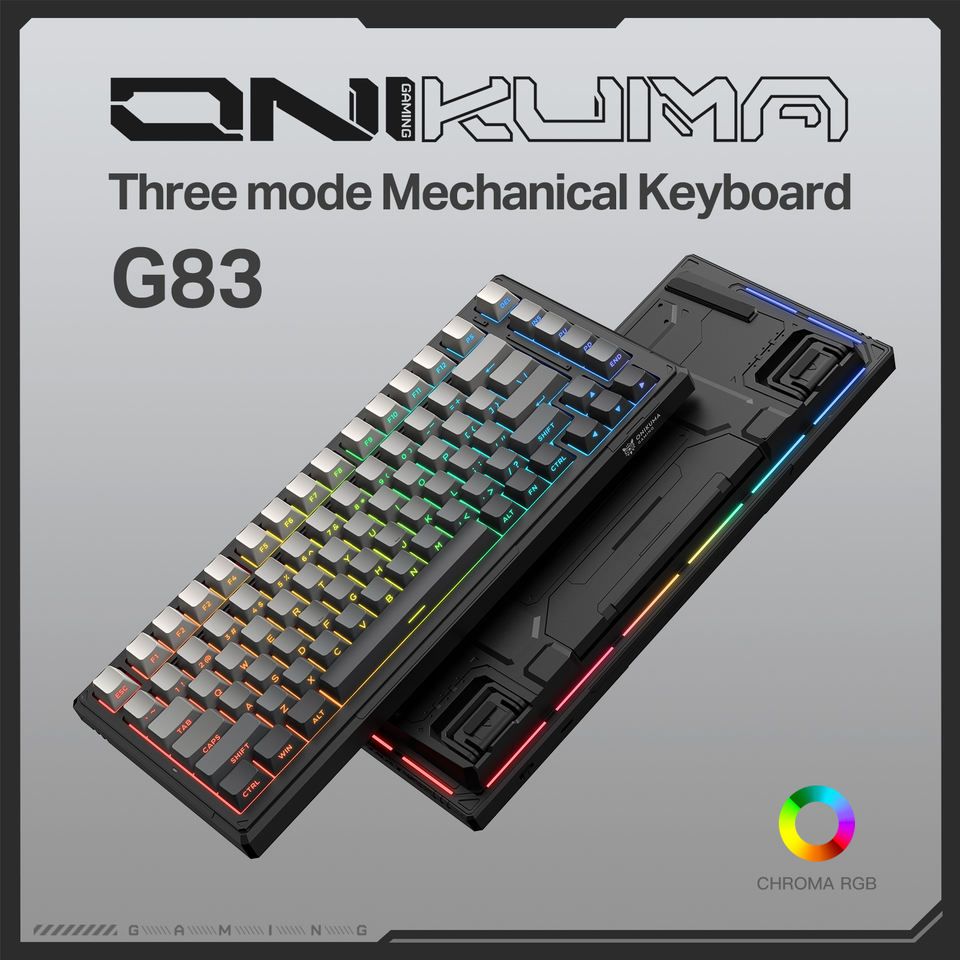 ONIKUMA G83 RGB Mechanical Keyboard 83 Keys Tri-mode Gasket Mounted Mechanical keybaord