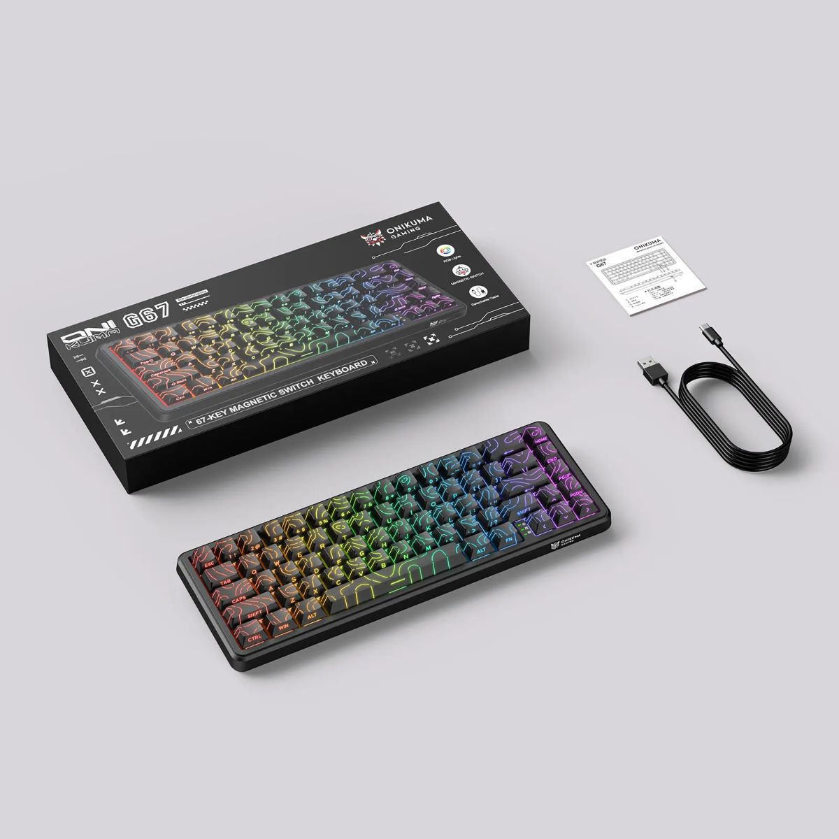 ONIKUMA G67 Hall Effect Wired RGB Magnetic Switch Gaming Keyboard
