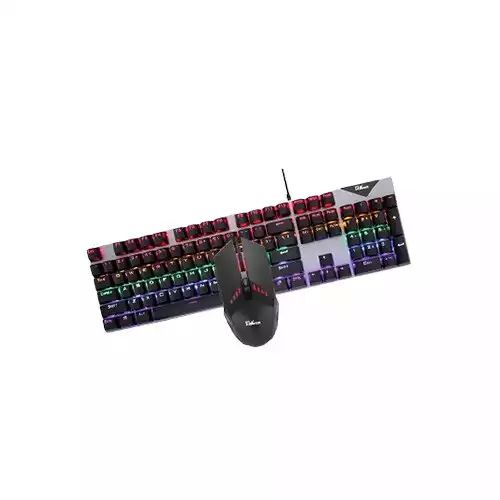 Pc Power FLARE Combo RGB RED Switch Mechanical Keyboard And Mouse Combo (Black & Silver