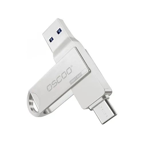 Oscoo CU002 64GB USB 3.1 Gen 1 & Type-C OTG Silver Pen Drive