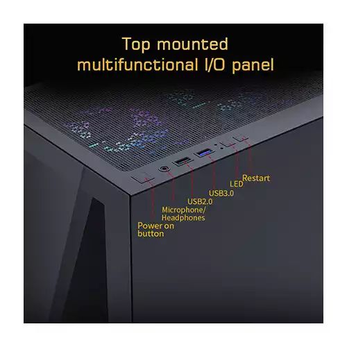 OVO CC4315-B ARGB Infinity Fan Ice Gaming Case (Black)