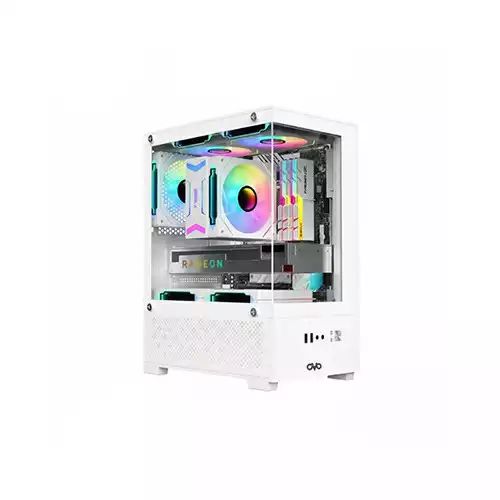 OVO CC20195 3X-ARGB ICE Cube M-ATX Mid Tower Gaming Case (White)