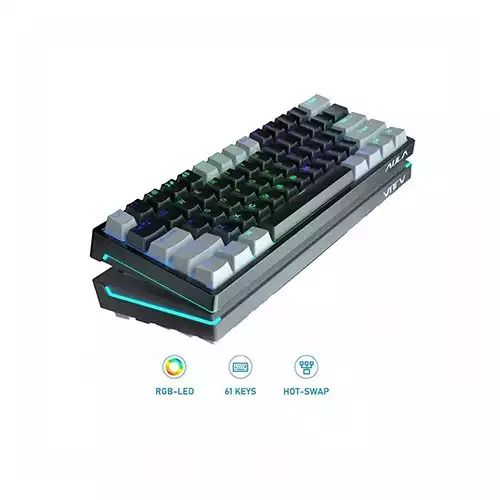 AULA F3261 Type-C Hot Swappable RGB Mechanical Gaming Keyboard Grey Black