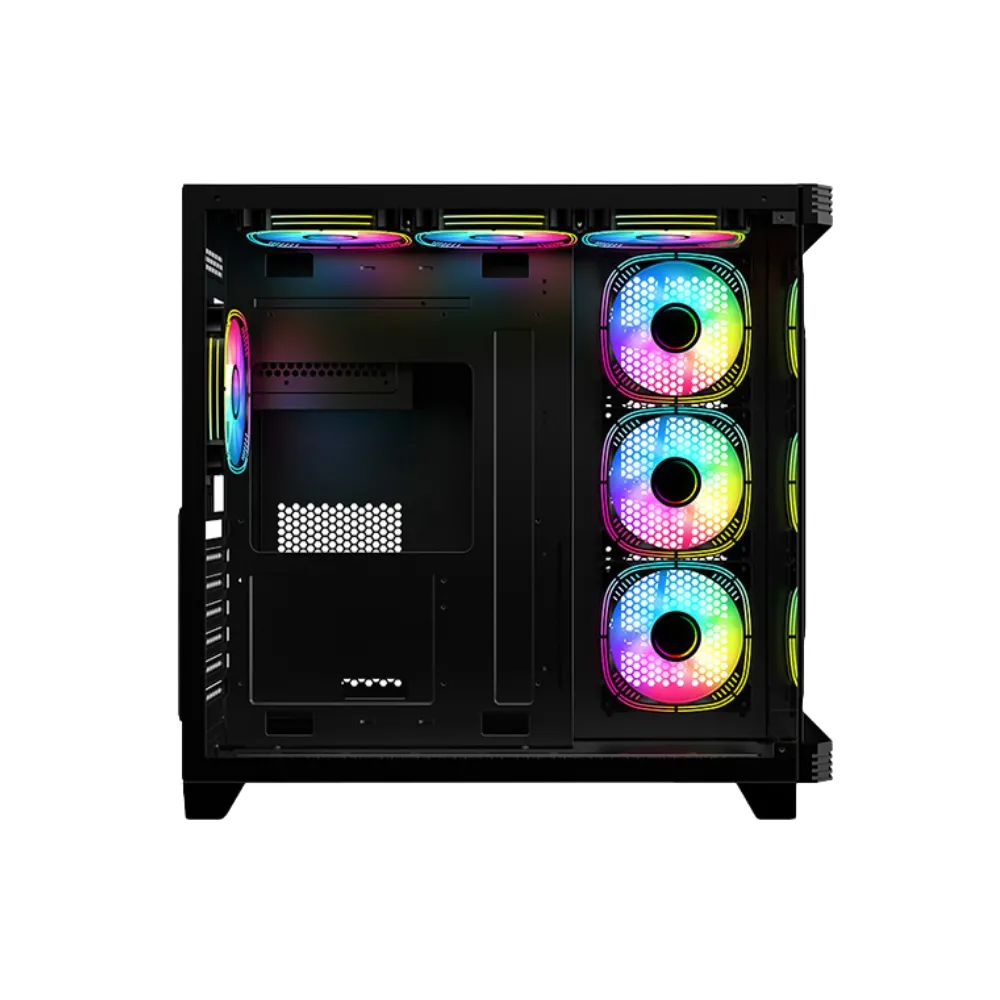 PC Power Icecube Edge 5 ARGB Infinity Fans Gaming Case Black