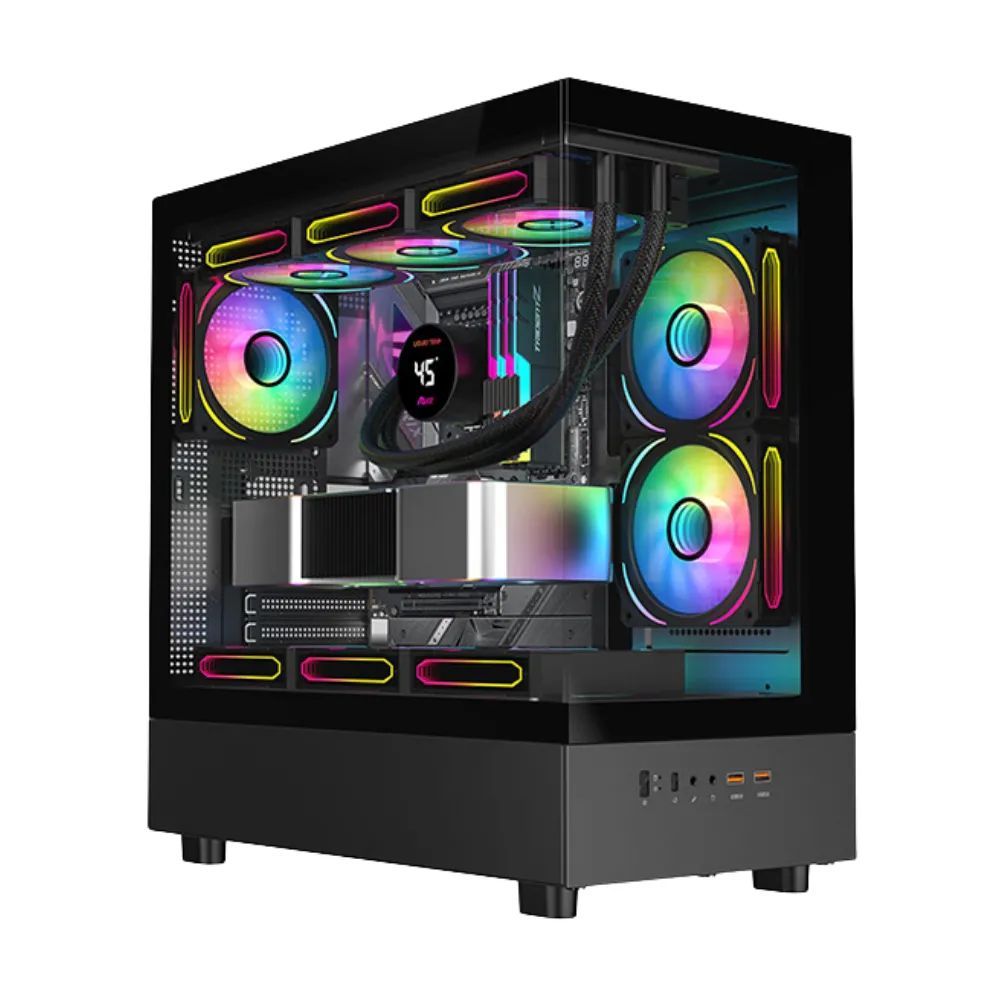 PC Power Horizon X2 6 ARGB Infinity Fans Gaming Case Black