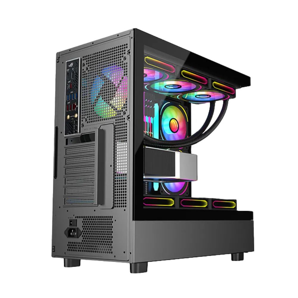 PC Power Horizon X2 6 ARGB Infinity Fans Gaming Case Black