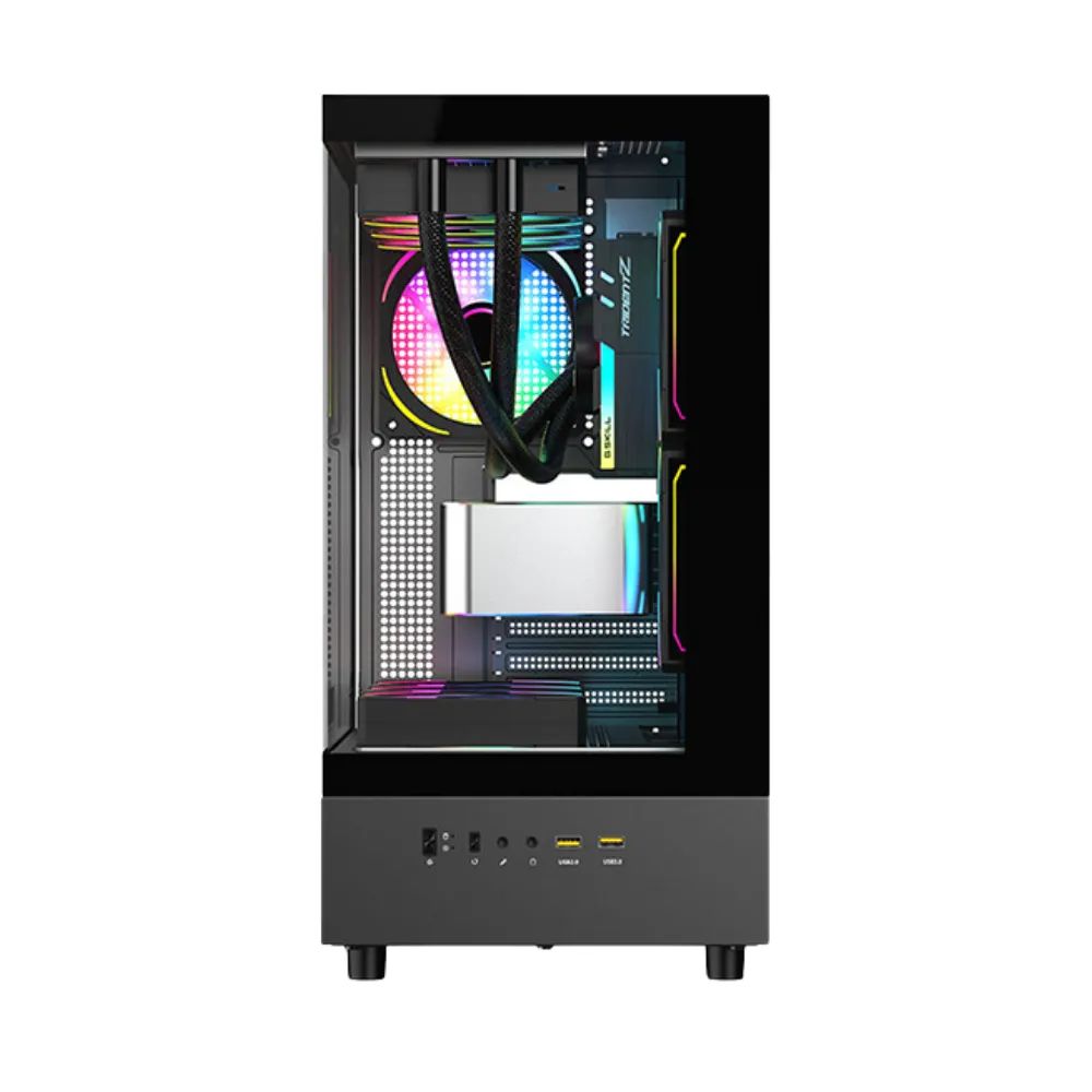 PC Power Horizon X2 6 ARGB Infinity Fans Gaming Case Black