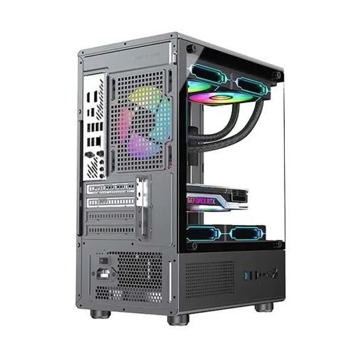 PC Power Vertical X2 Infinity BK mATX Mid Tower Gaming Casing