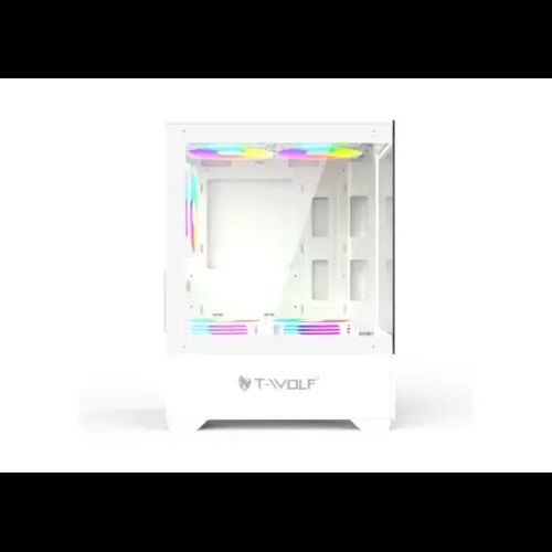 T-Wolf Ice Cooler X5 ARGB M-ATX Mid Tower Gaming Casing White