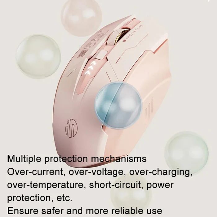 Inphic F8 2.4G Wireless Mute Charging Computer Gaming Mouse(Milk Tea Color)