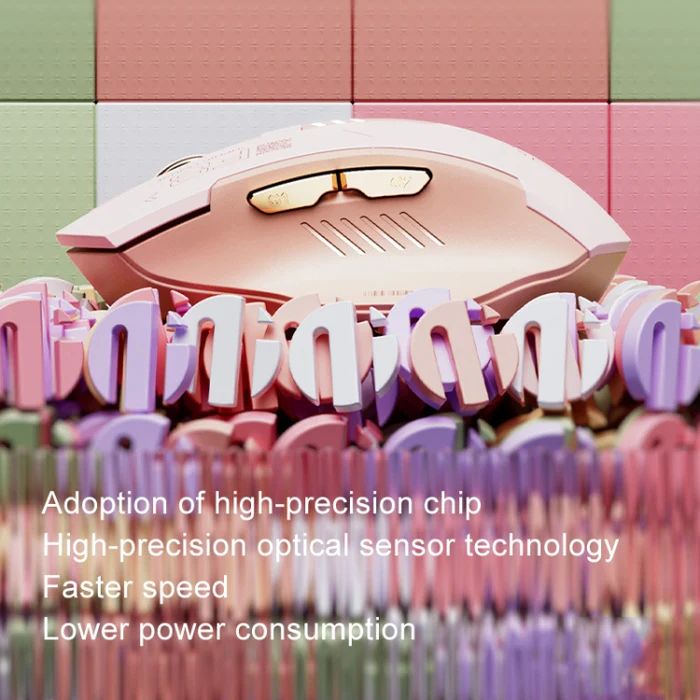 Inphic F8 2.4G Wireless Mute Charging Computer Gaming Mouse(Milk Tea Color)