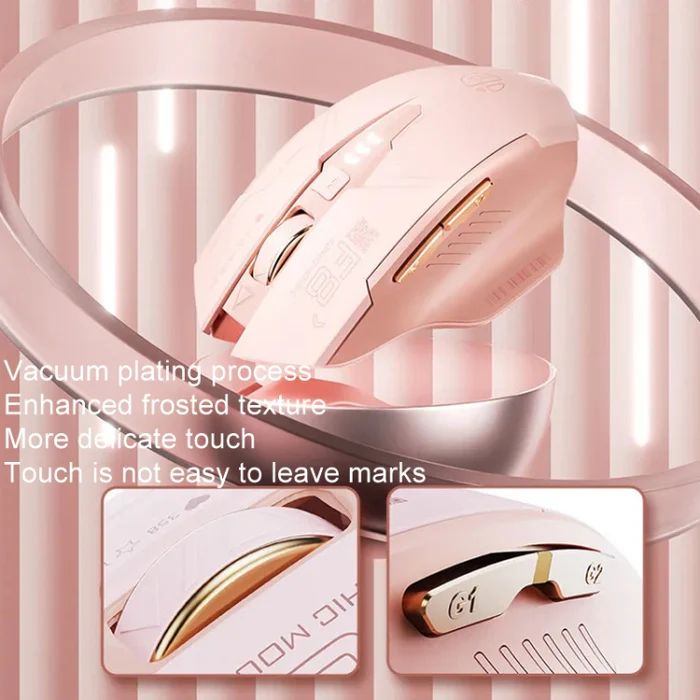 Inphic F8 2.4G Wireless Mute Charging Computer Gaming Mouse(Milk Tea Color)