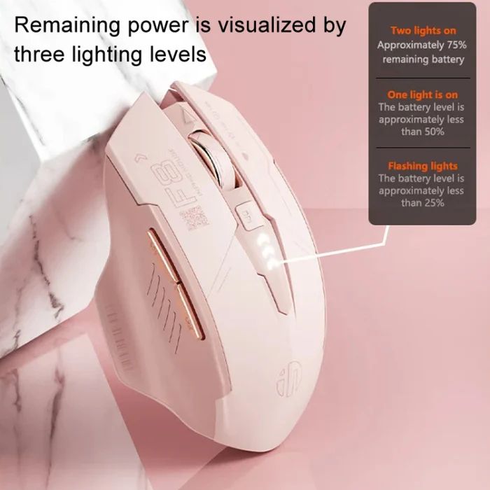 Inphic F8 2.4G Wireless Mute Charging Computer Gaming Mouse(Milk Tea Color)