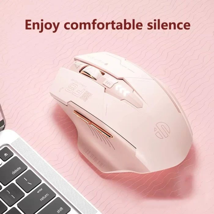 Inphic F8 2.4G Wireless Mute Charging Computer Gaming Mouse(Milk Tea Color)