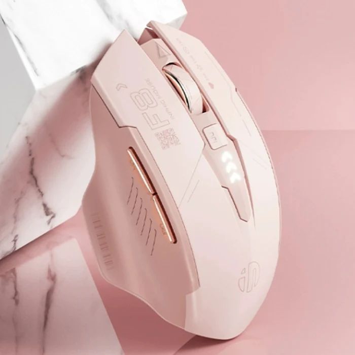 Inphic F8 2.4G Wireless Mute Charging Computer Gaming Mouse(Milk Tea Color)