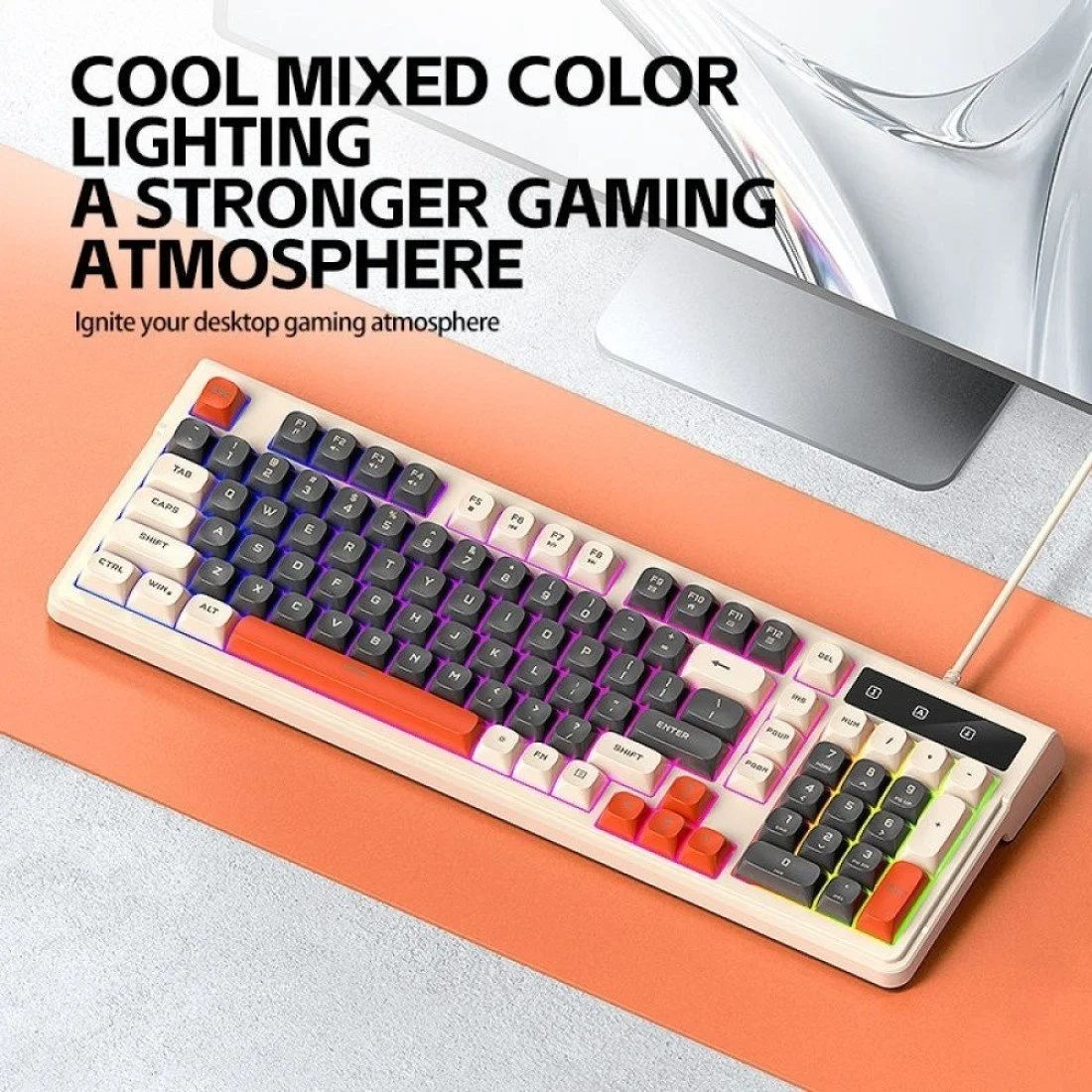 T-WOLF T13 Mixed Color Keycaps Gaming Keyboard