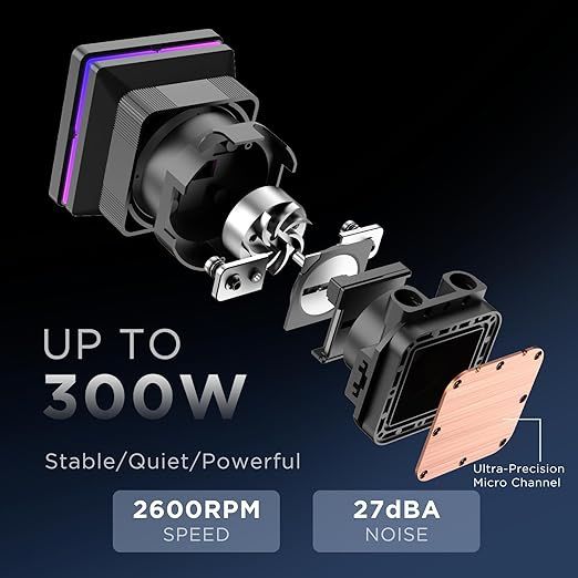 ProFlow SE 360mm ARGB Black AIO CPU Cooler-Water Liquid Cooling System|4-Inch LCD Screen|320W TDP|ARGB 1850RPM PWM Cooler Fans|for Intel LGA1851/1700/1200/115X AMD AM4/AM5（Black）